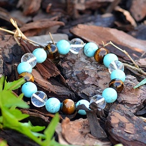 10mm Fashion Brown Tiger Eye Blue Howlite Turquoise <strong>Clear</strong> <strong>Quartz</strong> Gemstone Beads Personality Handmade Jewelry <strong>Bracelet</strong> for Gifts - Product Image 3