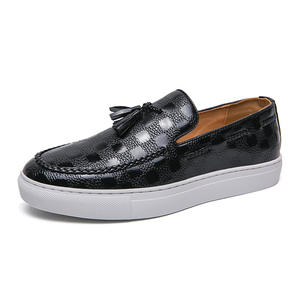 <span class=keywords><strong>Chaussures</strong></span> habillées pour hommes grande taille, à semelle blanche antidérapante, <span class=keywords><strong>en</strong></span> cuir décontracté, à fond plat, style rétro britannique à carreaux, rehaussantes - Product Image 6