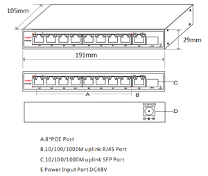 8-port gigabit yönetilmeyen <span class=keywords><strong>PoE</strong></span> anahtarı <span class=keywords><strong>IP</strong></span> kamera için 8 gigabit RJ45 - Product Image 4