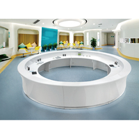Grand bureau d'hôtel circulaire Poste de travail de l'hôpital Mobilier de bureau de réception Service d'aéroport Comptoir de réception commercial