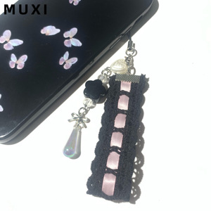 Cô Gái Ngọt Ngào Gió Nụ Lụa Vành Đai Mặt Dây Chuyền Điện Thoại Chuỗi Tai Nghe Trường Hợp Mặt Dây Chuyền Làm Bằng Nylon Bền - Product Image 4