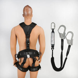 Пятиточечная страховочная привязь для высотных работ, полный комплект с двойным крюком, защита от падения, полноразмерный страховочный пояс для защиты от падения с высоты - Product Image 3