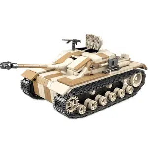 Serisi dünya savaşı blokları oyuncak popüler alman no. 3 saldırı tankı yapı taşları hediye için 2020