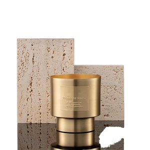 เทียนหอมแบบทำจากไม้ไส้ตะเกียงทำจากโลหะสีทองทำจากถั่วเหลืองแท่งเทียนหอมของขวัญแต่งงานแบบสั่งทำ - Product Image 1