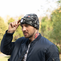 Casque d'écoute personnalisé intelligent Bluetooth 5.0 Bonnet musical en tricot à lumière LED