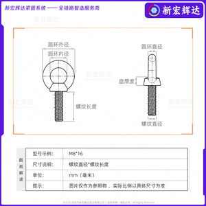 Xin Honghuida - Écrou à œillet M6 M10 M12 M20 en acier au carbone, qualité de levage A 4.8, norme GBT 825-1988, type vis - Product Image 4