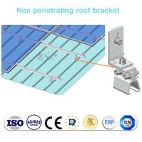 Support de fixation solaire réglable sans perçage pour toiture métallique, type Kliplock, pour système solaire photovoltaïque sur toiture industrielle en tôle