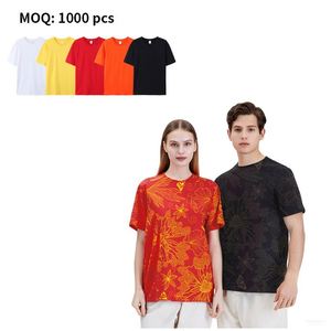 T-shirt décontracté blanc uni à col rond en RPET, imprimé par transfert thermique, haute qualité, écologique, séchage rapide, pour hommes et femmes - Product Image 6