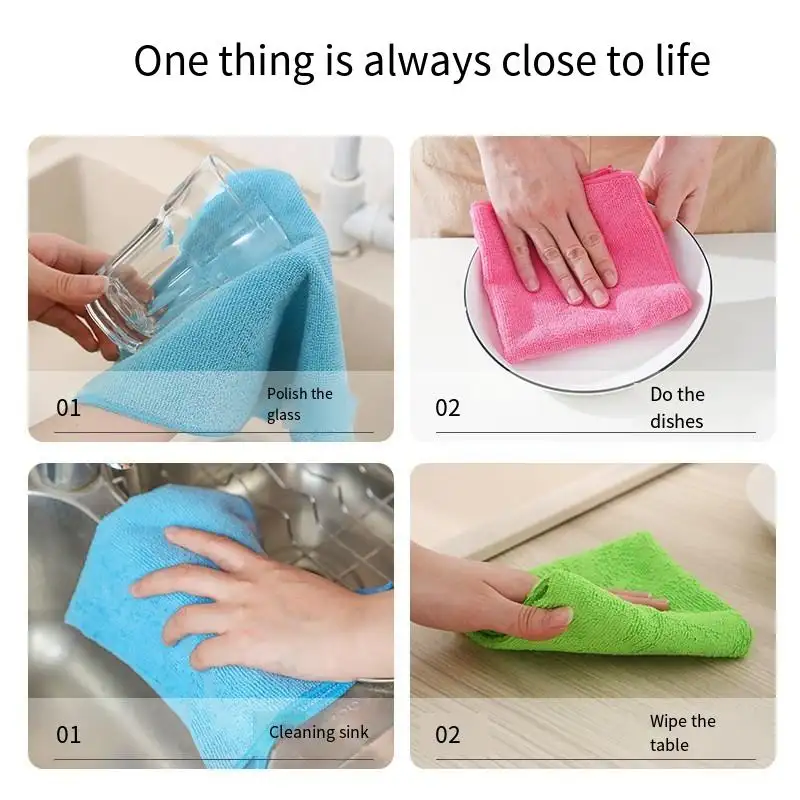 Best Selling Household Eco friendly Clean Kitchen Dishwashing Cloth Thickened Microfiber Towels Table Cleaning Cloth