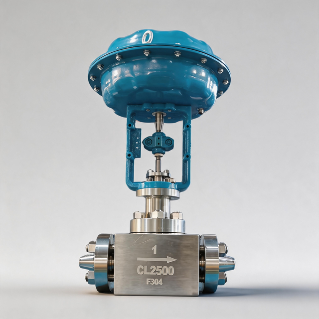 Pneumatic Actuated High Pressure Control Valve 3-Way Stainless Steel Flanged with Smart Positioner ASME B16.34 Certified Factory