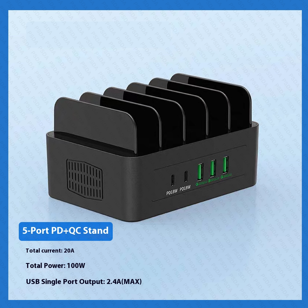 5 Monture USB PD + QC [100W] -Noir