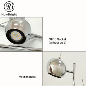 Lámpara de pie de poste alto de sombra esmerilada LED integrada con atenuación mejorada para oficina, lámpara de mesa de pie de 3 Globos de mediados de siglo - Product Image 3