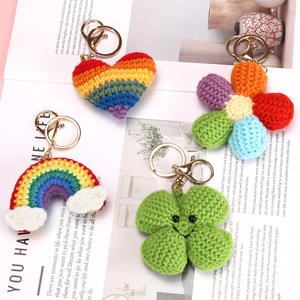 <b>Cute</b> Yarn Wool Knitted Crochet Soft Amigurumi <b>Doll</b> Light Keychain Handmade Rainbow Milk Tea Cup Bag Charm Earth Day Embossing - Product Image 2