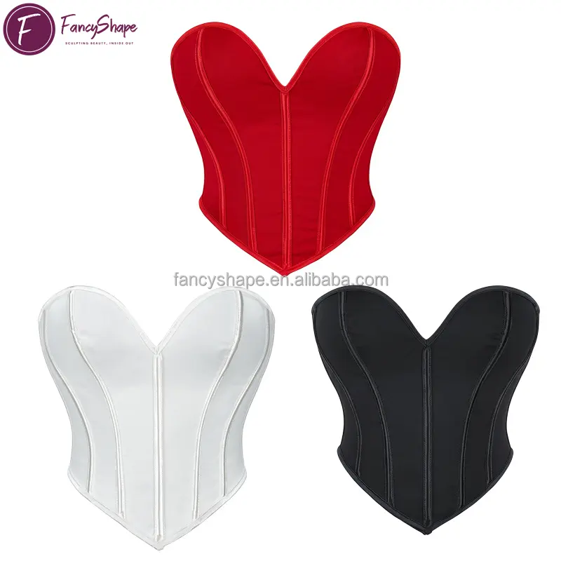 Black Red White Lace Up Pinstripe Corset Minceur Tops FemaleTrendy Sexy Strapless Bustier Lingerie Bodyshaper Tops