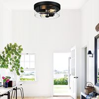 Plafonnier encastré noir, lampe de plafond moderne style farmhouse pour chambre, couloir, salon