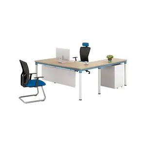 Escrivaninha escritorio ejecutivo 모듈 형 moderno muebles de madera de melamina de oficina con credenza cadeira escritorio
