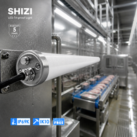 Lumière LED étanche SHIZI IP69K IK10, 150lm/W, sans scintillement, connectable, dimmable, éclairage industriel d'urgence en tube