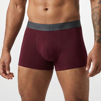 Sous-vêtements OEM avec logo personnalisé, tissu extensible quadridirectionnel en spandex, couleur unie, multicolore, évacuation de l'humidité, certifié REACH, caleçons et boxers pour hommes