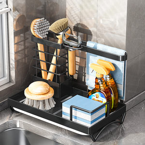 Organizer per Caddy da cucina per uso domestico cestello di scarico con supporto per spugna di sapone per lavello sospeso con vaschetta di scarico - Product Image 5