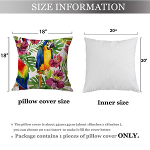 Acuarela Parro <span class=keywords><strong>guacamayo</strong></span> pájaro selva Tropical hoja Floral botánico palmera funda de almohada para sofá - Product Image 2