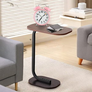 Custom Industrial C-Shaped Metal End Table Multi-Function Storage <b>Shelf</b> <b>for</b> Living Room Hotel Villa Space Saving Home Furniture - Product Image 1