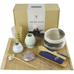 Ensemble de <span class=keywords><strong>matcha</strong></span> en céramique et bambou écologique NEWELL avec boîte cadeau personnalisée, fouet à thé, bol, cuillère, tamis pour la cérémonie du thé - Product Image 3