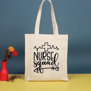 Bolsa de Lona con Tema de Enfermera, Bolsa de Hombro Ecológica de Gran Capacidad para Trabajo, Vacaciones, Compras, Escuela, Hospital, Uso Diario - Product Image 2