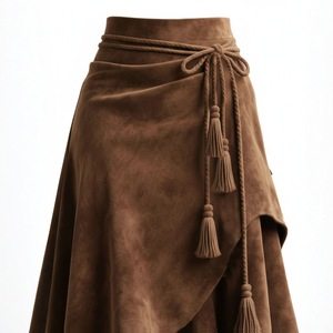 Gonne da Donna Eleganti Asimmetriche Boho con <span class=keywords><strong>Frange</strong></span> e Nappe in Finta Pelle Scamosciata Morbida Stile Western Vintage da Cowgirl - Vendita all'Ingrosso Diretta dalla Fabbrica - Product Image 2