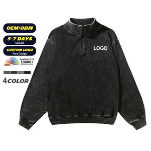 เสื้อฮู้ดผู้ชาย ผ้าฝ้ายแท้ 100% ซิปแบบซิปด้านหน้า ทรงโอเวอร์ไซส์ คุณภาพสูง เสื้อฮู้ดเปล่าสำหรับสกรีนลาย สตรีทแวร์ - Product Image 3