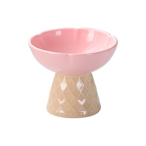 El cuenco de cerámica para gatos con forma de helado de barbilla negra protege el cuenco cervical para gatos y perros - Product Image 3