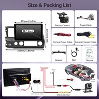 Lecteur MP5 10,1 pouces, autoradio double DIN pour Honda Civic 2006-2011, écran tactile, CarPlay sans fil, Android Auto, Bluetooth, Mirror Link