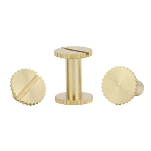 10 ensembles/sac Vis à tête plate moletée fendue en laiton pour ceinture en cuir M4 M5, pièces de fixation mâle-femelle, rivets de qualité 4.8 - Product Image 3