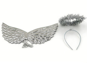 Falda Tutú Blanca y Alas de Ángel con Diadema de Halo, Disfraz de Alas de Ángel para Niñ<span class=keywords><strong>as</strong></span>, Disfraz de Hada con Alas de Ángel - Product Image 6