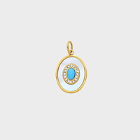Pendentif chic en pierre naturelle, coquillage, zircon, turquoise vintage, bijoux de luxe imperméables, breloques en acier inoxydable, vente en gros