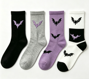 Calcetines Personalizados con Bordado de Murciélago Gótico, Calcetines de Algodón <span class=keywords><strong>Estilo</strong></span> Punk para Halloween para <span class=keywords><strong>Mujer</strong></span>, Calcetines Casuales de Moda Urbana para <span class=keywords><strong>Botas</strong></span> <span class=keywords><strong>Dr</strong></span>. <span class=keywords><strong>Martens</strong></span> - Product Image 2
