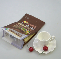 Sachet d'emballage de café à huit soudures latérales en feuille d'aluminium, sachet en plastique à fond plat, pochette à café avec valve, sachet de café refermable