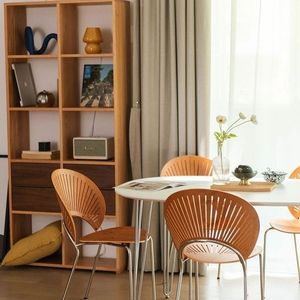 Chaise de salle à manger nordique en bois massif avec dossier pour adultes - Product Image 4