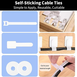134Piece Wholesale Factory Price Plastic Self <b>Adhesive</b> Cable Clips Holder & <b>Hook</b> Cable Management Kit - Product Image 5