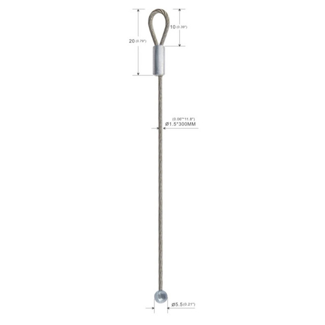 High Quality 1.5*300mm Aircraft Cable Stainless Steel Thimble Wire Rope Sling and Fittings