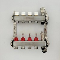 4 branches En Acier Inoxydable Collecteur de Chauffage par le Sol Radiant Ensemble pour 1/2 pouces Tuyaux Per