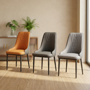 Silla Moderna de Piel Sintética para Sala de Estar con Patas de Metal, Diseño Contemporáneo, Muebles para el Hogar - Product Image 3
