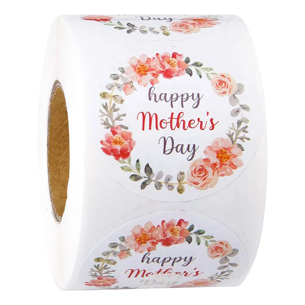 500pcs Doce Design Floral Etiqueta Decorativa Embalagem Feliz Dia das Mães Presente Adesivos para Presente Bouquet Wrap