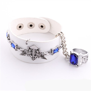 Bracelets en cuir punk avec logo de l'œil d'Otto de l'anime <span class=keywords><strong>Kuroshitsuji</strong></span>, accessoires de cosplay, cadeaux unisexes hip-hop - Product Image 4