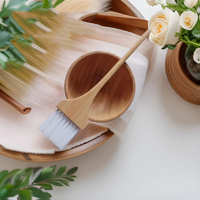 Ensemble de bols à teinture en bois professionnels pour salon de coiffure avec logo personnalisé, outil de coiffure, outils de nettoyage domestiques, brosse de nettoyage pour la maison et le jardin