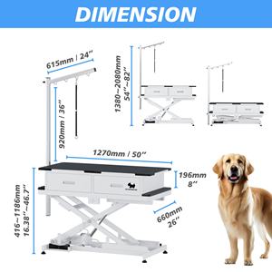 PTESPROOFING Hot Sale Elektrisches Heben Großer Hunde pflege tisch USB-Steckdosen schubladen für Katzen und Hunde für <span class=keywords><strong>Pet</strong></span> Salon Shops - Product Image 2