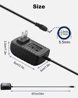 ESann DC24V 1A Adaptateur secteur double port Chargeur mural de voyage Transformateur d'alimentation avec 5.5mm X 2.5mm / 5.5x2.1mm