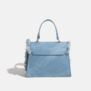 Bolso Bandolera de Mezclilla Azul Ligero y Moderno para Mujer, con Asa Suave, Forro de Poliéster, Personalizable, para Todas las Temporadas - Product Image 3