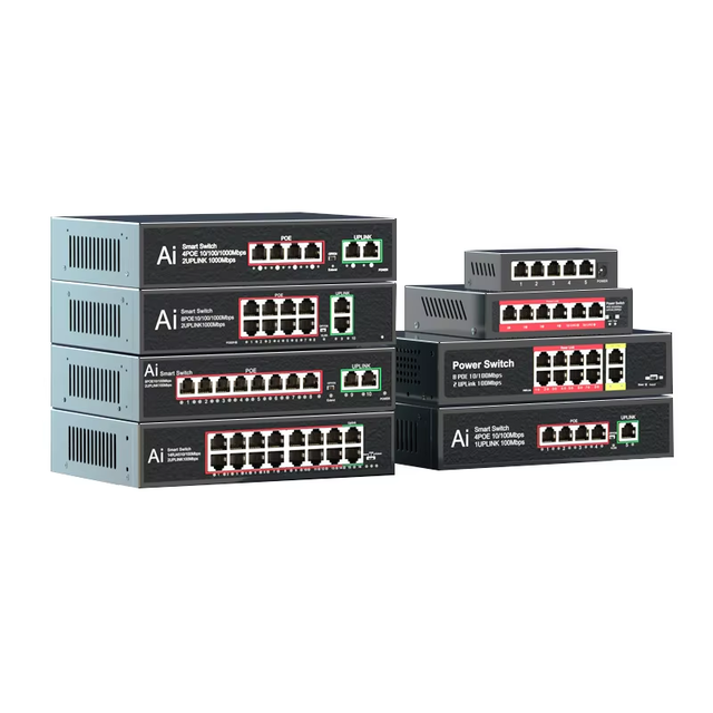48V PoE Switch 4 8 16 24 Port Fast Gigabit,IEEE802.3af/at Unmanaged for IP Camera