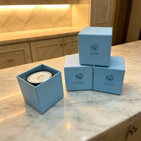 Boîte cadeau en papier rigide de luxe avec logo personnalisé, revêtement UV, gaufrage et doublure en éponge pour emballage de bougies parfumées