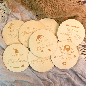 Mein <span class=keywords><strong>erster</strong></span> <span class=keywords><strong>Muttertag</strong></span> Vatertag Holz feiertag dekorative Baby Meilenstein Karte Handheld Foto Requisiten - Product Image 3